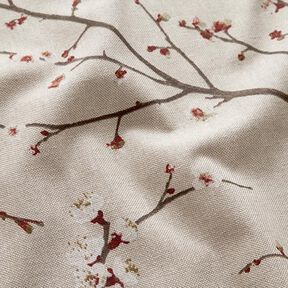 Decostof Half panama Japanse kersenbloesem – natuur/roodbruin, 