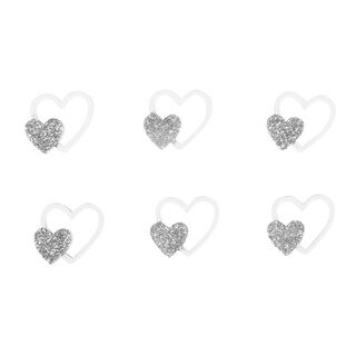 Hout Strooidelen Harten Set [ 12Stuk ] | Rayher – zilver, 
