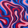 Katoensatijn Retro golven| Poppy Fabrics – marineblauw/pink,  thumbnail number 1