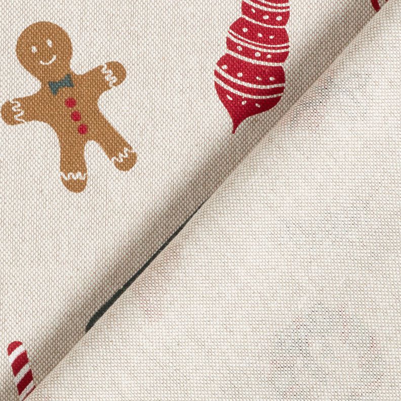 Decostof Half panama Kerstdecoratiemix – natuur/rood, image number 4