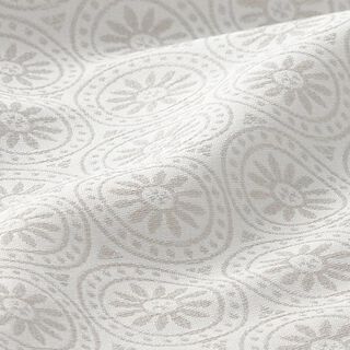 Outdoorstof Jacquard Cirkelvormige decoraties – lichtgrijs/ecru, 