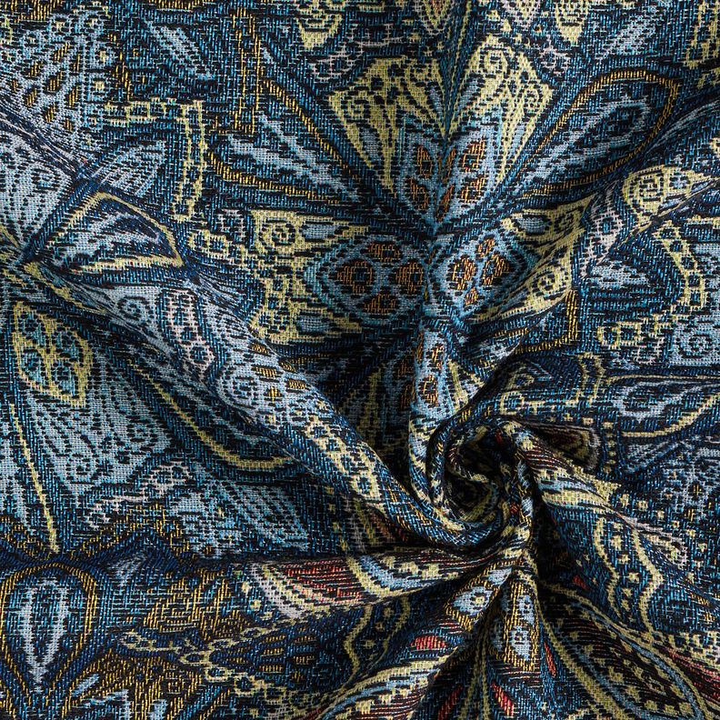 Decostof Gobelin Mandala bloemen – zwart/blauw,  image number 3