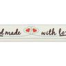 Band Handmade with Love [ 15 mm ] – ecru/rood,  thumbnail number 1