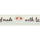 Band Handmade with Love [ 15 mm ] – ecru/rood,  thumbnail number 1