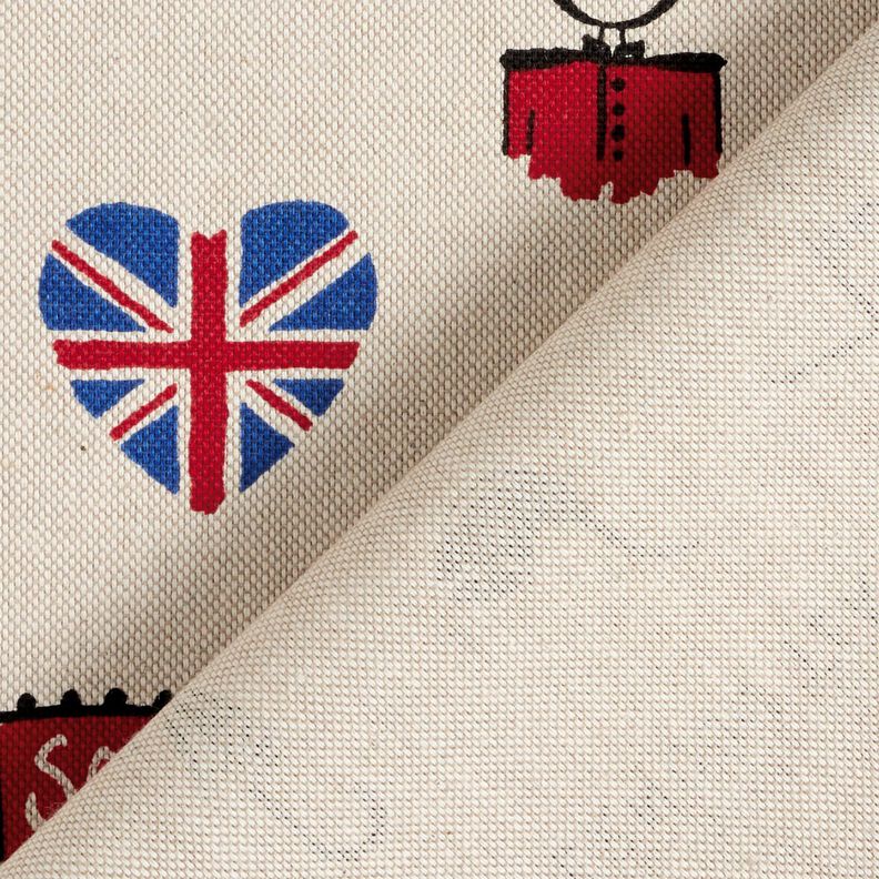 Decostof Half panama Londen – natuur/rood,  image number 4