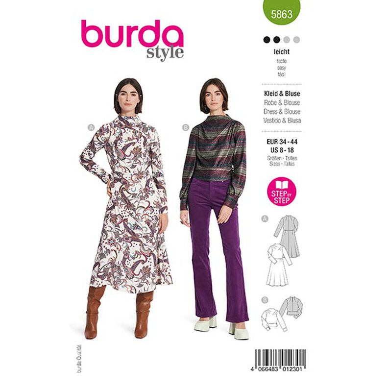 Jurk / Blouse | Burda 5863 | 34-44,  image number 1