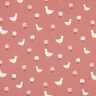 Katoenjersey Ganzen op de bloemenweide | Poppy Fabrics – donker oudroze/wit,  thumbnail number 1