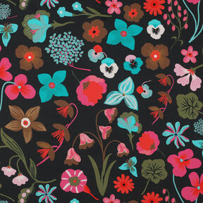 Katoenpopeline Meadow Flower Digitaal printen | Nerida Hansen – zwart/turkoois, 