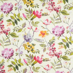 Decostof Canvas Hortensia's – creme/licht bessen, 