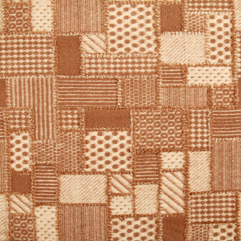 Gebreide mantelstof expressief patroon – cashew/bruin,  image number 1