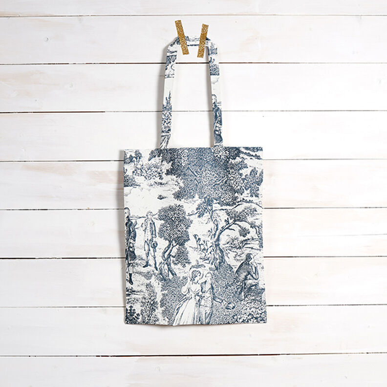 Decostof half panama Toile de Jour – marineblauw/ecru,  image number 9