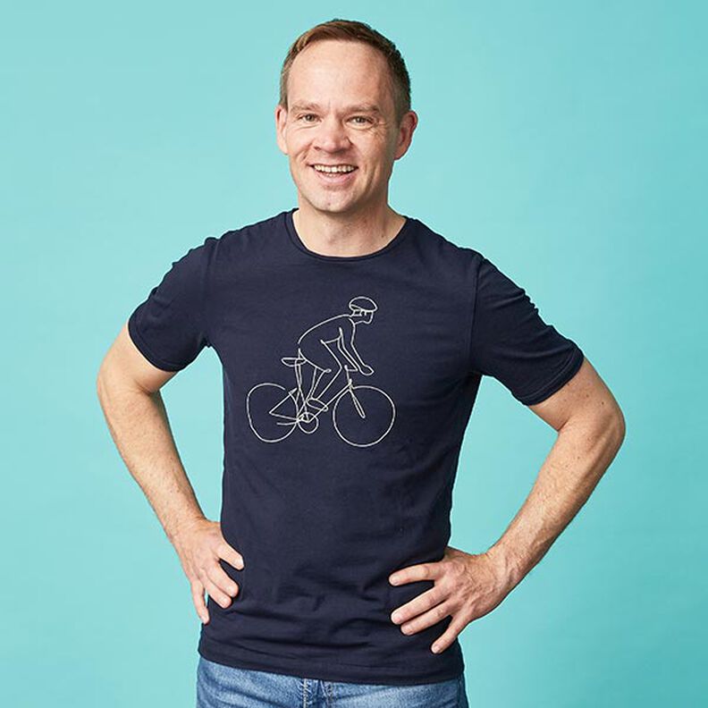 Katoenjersey medium effen – nachtblauw,  image number 3