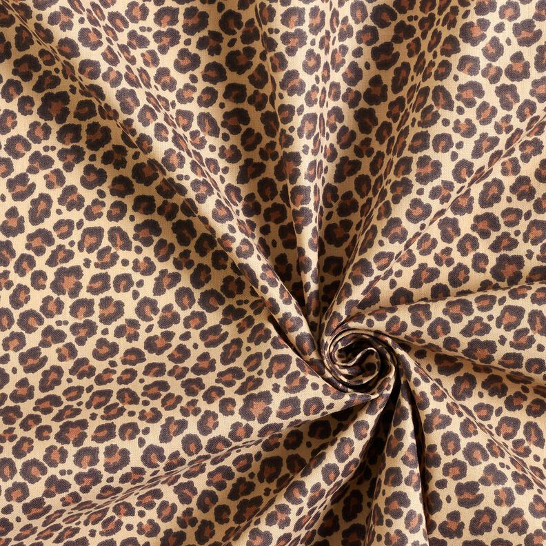 Katoenen stof Cretonne Luipaard klein – beige/bruin, image number 3