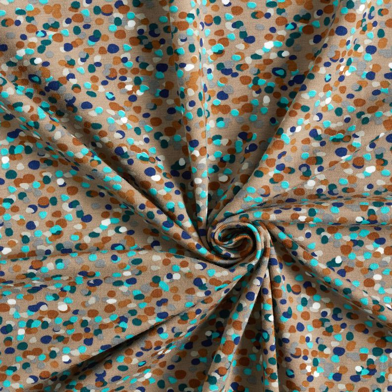 Katoenjersey Kleurrijke confetti – duingeel/blauwe spar,  image number 3