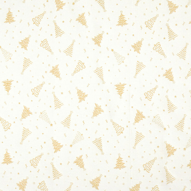 Decostof Jacquard Lurex Dennenboom – lichtbeige/goud,  image number 1