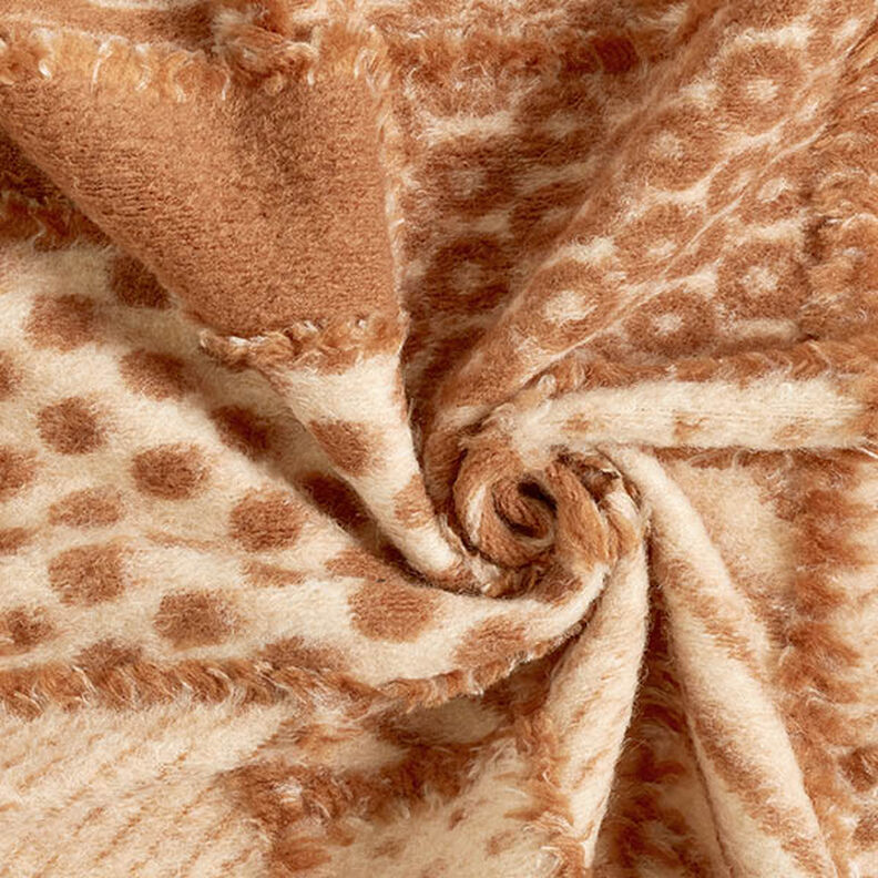 Gebreide mantelstof expressief patroon – cashew/bruin, image number 3