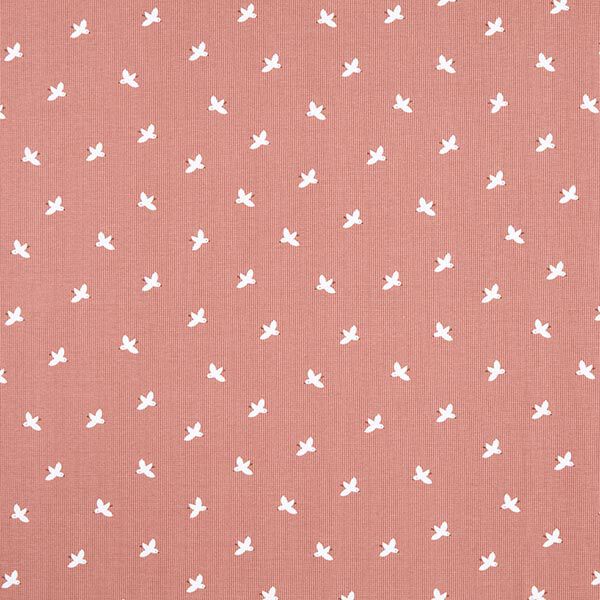 Wafel jersey Vogels – oudroze, image number 1