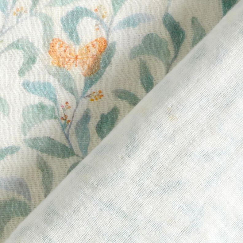Mousseline/dubbel gehaakte stoffen Weide met vlinders Digitaal printen | Poppy Fabrics – ivoor,  image number 4