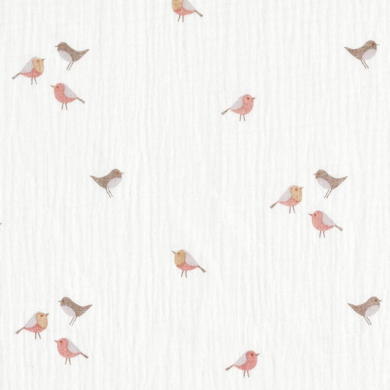 Mousseline/dubbel gehaakte stoffen Vogeltjes – ivoor,  image number 5