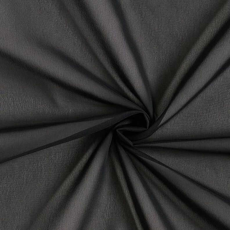 Polyester chiffon effen – zwart,  image number 1