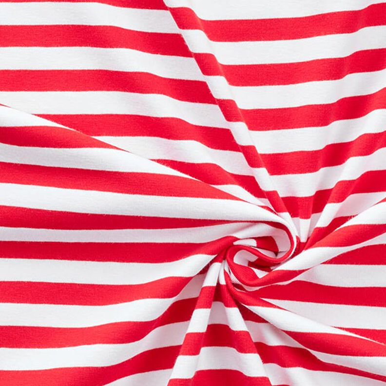 Katoenjersey brede strepen – rood/wit,  image number 3