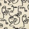 Mantelbreistof abstracte gezichten – zwart/ecru,  thumbnail number 1