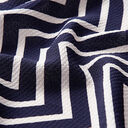 Crêpe stof zigzag – marineblauw/wit, 