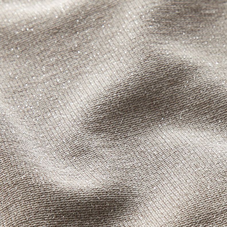 Gebreide jacquard glittermelange – beige/zilver metallic, image number 3
