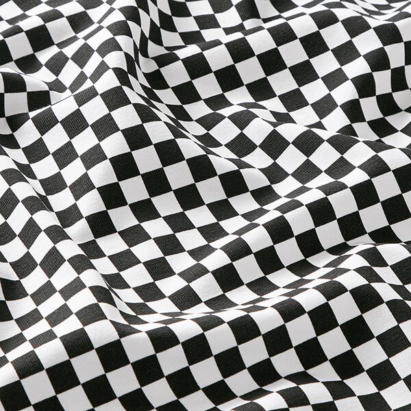 Katoenjersey Schaakbord [9 mm] – zwart/wit,  image number 2