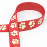 Reflecterende geweven tape Hondenriem Pootjes [20 mm] – rood,  thumbnail number 1