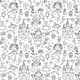 Stof om te verven Popeline kleine prinsessen – wit/zwart,  thumbnail number 1