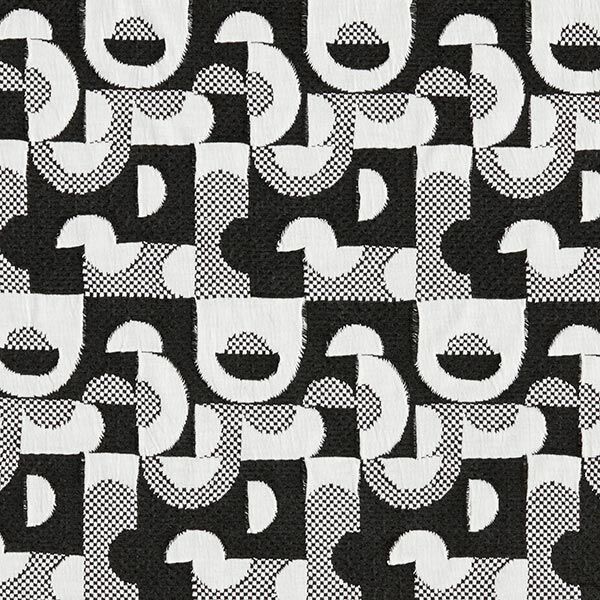 Jacquardjersey geometrische patronen en ruiten – zwart/wit, image number 1