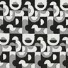 Jacquardjersey geometrische patronen en ruiten – zwart/wit,  thumbnail number 1