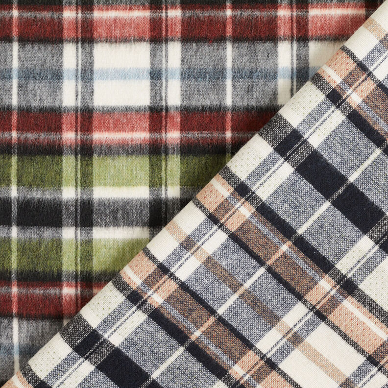Jasstof dubbelzijdige tartan ruit – grijs/karmijnrood, image number 1