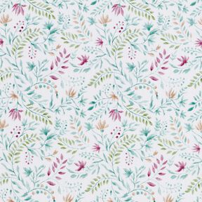 Katoenpopeline Bloemendroom Digitaal printen – wit/eucalyptus, 