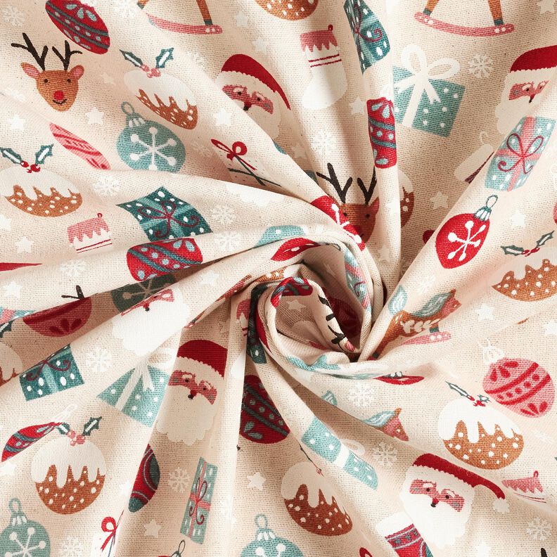 Decostof Canvas schattige kerstmotieven – natuur/eucalyptus,  image number 3