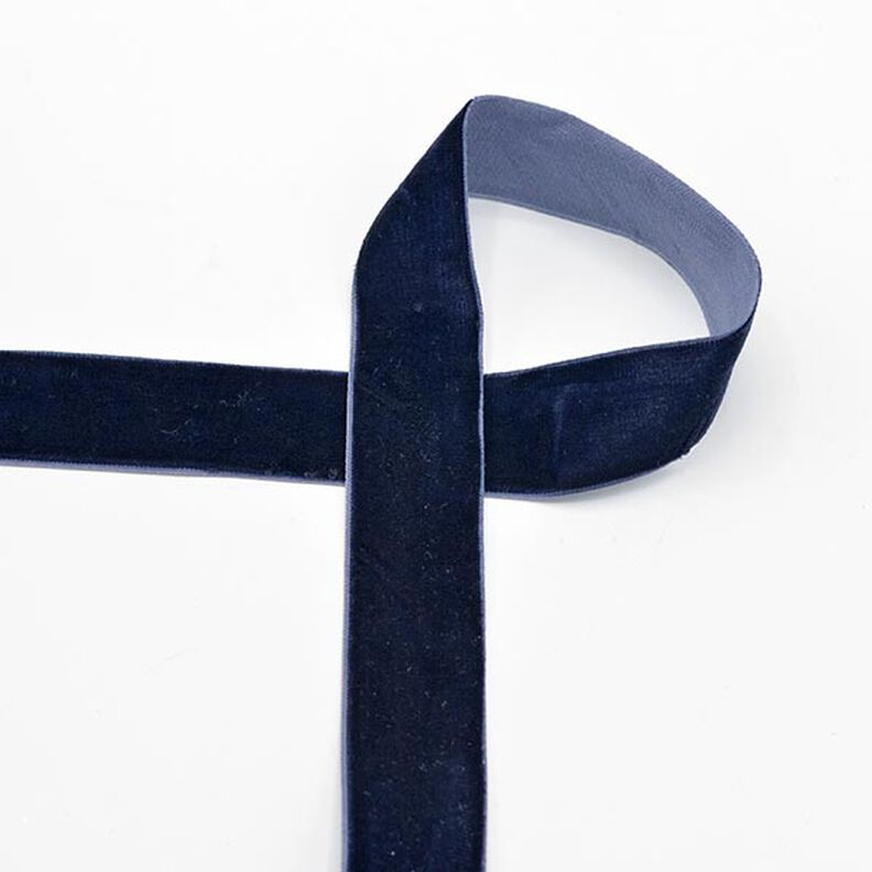 Fluweelband Effen [25 mm] – marineblauw,  image number 1