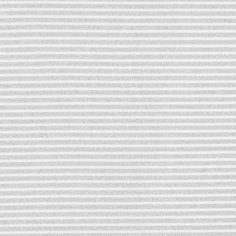 Jersey smalle glitterstrepen – wit/zilver metallic, image number 1