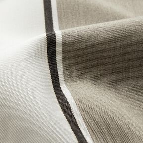 Outdoorstof Canvas Gemengde strepen – wit/grijs, 