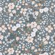 Katoenpopeline Aquarel bloemen Digitaal printen – blauwgrijs,  thumbnail number 1