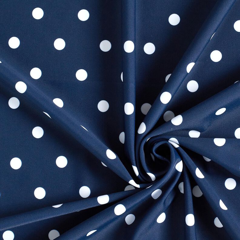 Badpakstof Polkadots – marineblauw/wit,  image number 3