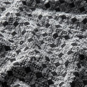 Mantelstof ruitjes – lichtgrijs/zwart, 