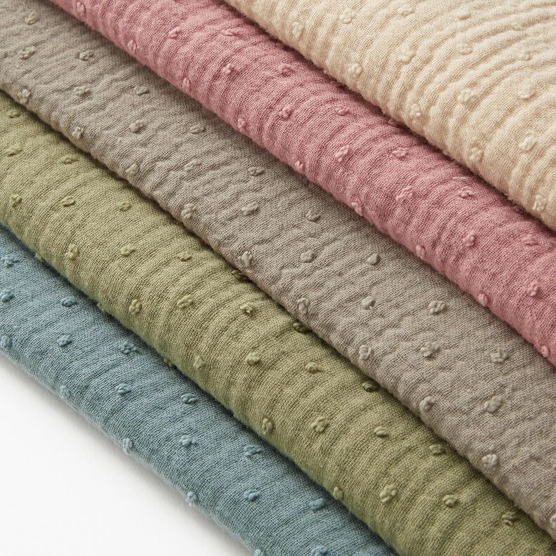 Mousseline/dubbel gehaakte stoffen dobby – beige,  image number 5