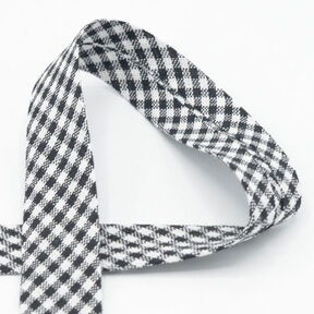 Biasband Vichy ruit [20 mm] – zwart, 