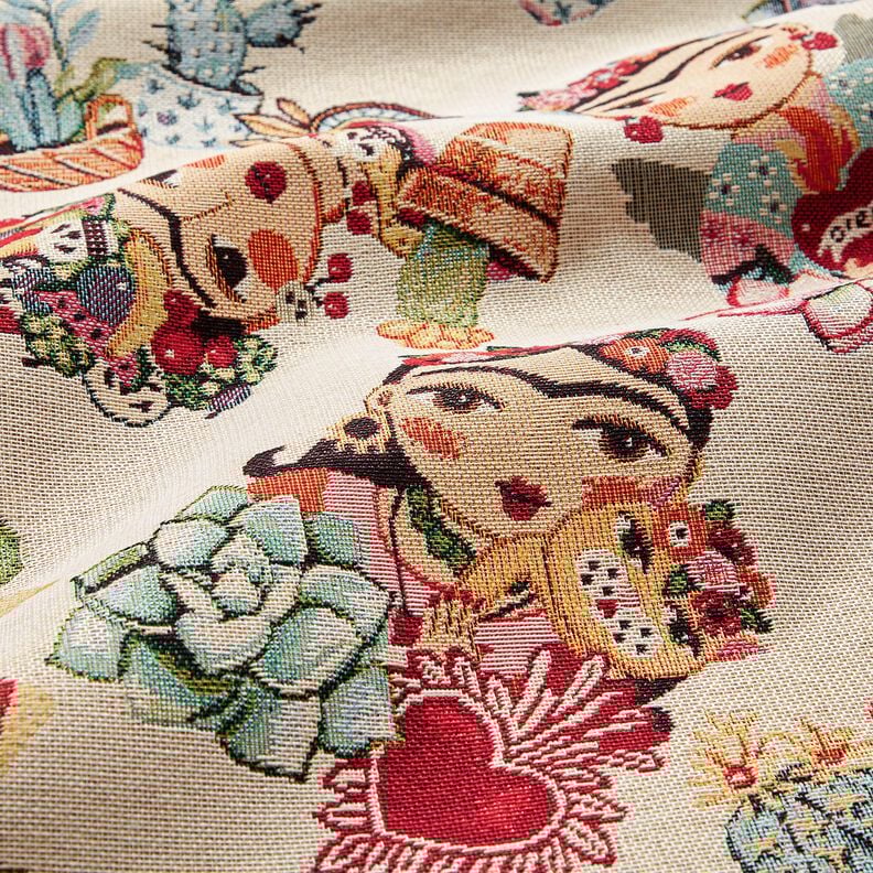 Decostof Gobelin Vrouwelijke kunstenaars &ndash; lichtbeige/rood,  image number 2