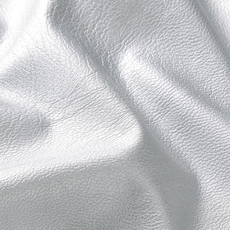 Stretch Imitatieleer Metallic – zilvergrijs,  image number 2