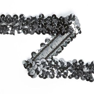 Elastische paillettenboord (20 mm) 11 – oudoudzilver metalen metalen, 
