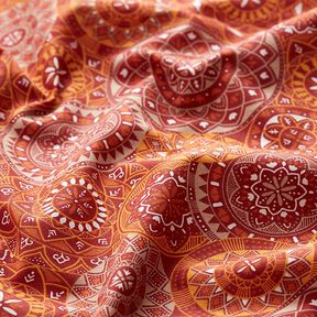 Katoen cretonne Mandala-collage – terracotta, 