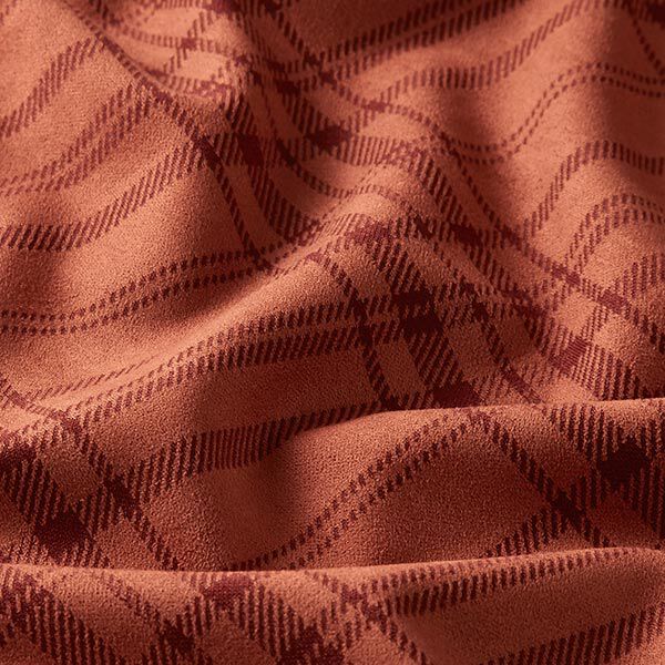 Jacquard broekenstof stretch ruiten – terracotta, image number 2