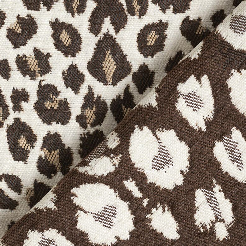 Bekledingsstof Jacquard Luipaard – creme/anemoon, image number 4